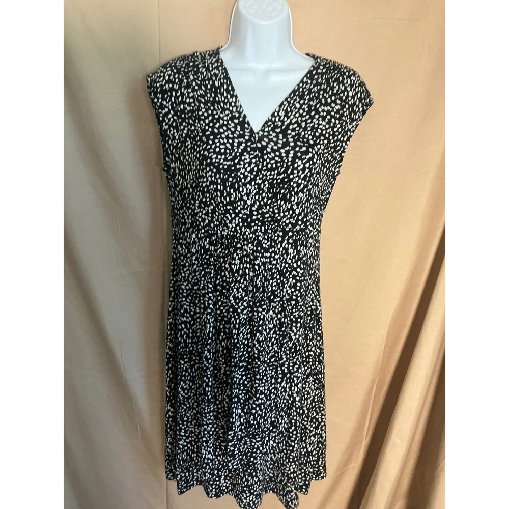 Soma Intimates Dress Women Small Black White Abstract Print V-Neck Excellent
